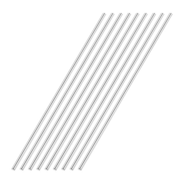 Uxcell 3mmx150mm Tige Ronde en Acier Inoxydable 304 pour Bricolage Argent - 9 Pcs