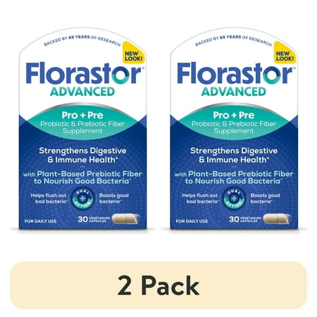 (2 pack) Florastor Unisex Advanced Pro + Pre Probiotic and Prebiotic Supplement 30ct