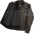 thumbnail image 4 of First Mfg Co - Commuter - Men's Motorcycle Biker Riding Brown Leather Jacket - 5X Large - Action Back Armor Pockets Gussets Thermal Liner Vented, 4 of 5