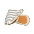 thumbnail image 3 of Women's Striped Linen Comfortable Antislip Cotton Slippers, Closed Toe Spa Slippers, Machine Washable, 3 of 14