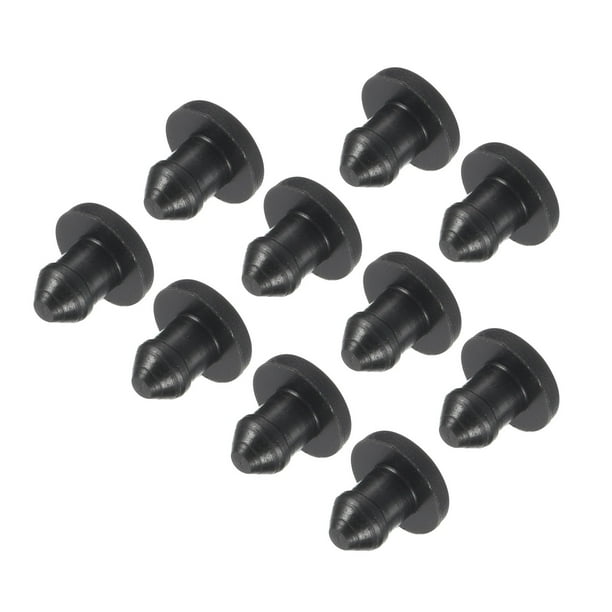 Tapones de agujero de bloqueo de silicona Uxcell, cubierta de sellado de panel de goma tipo panel redondo para cocina de 4 mm negra, 10 piezas