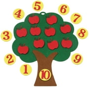 Apple Tree Match Digital Teaching Toy Montessori Educational Toy Non-woven Puzzle Creative Toy Kindergarten Kids Math Toy