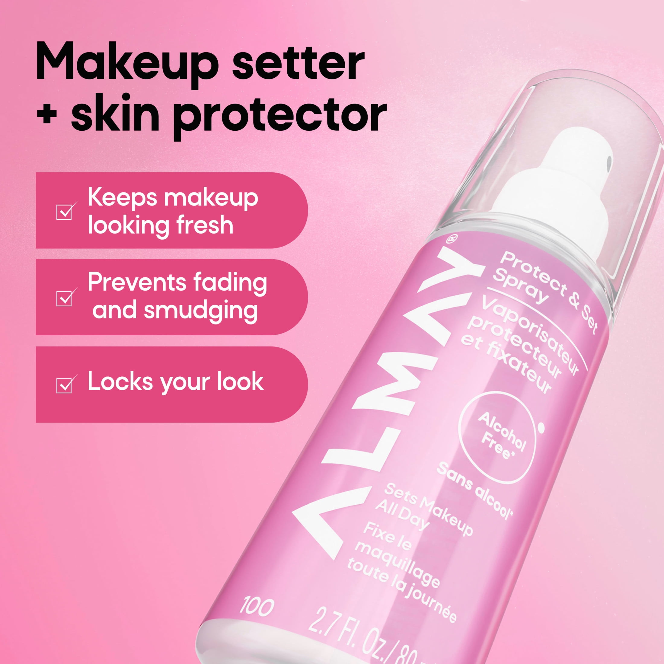 Almay Protect & Set Spray, Hydrating Makeup Setting Spray, Vegan, 100, 2.7 fl oz