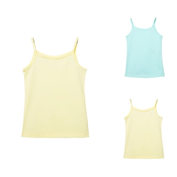 Girls T Shirts Girls Short Sleeve Tops Summer Girls Tank Tops Stretchy Camisole Undershirt Soft Basic Tees for Children Lightweight Ribbed Knit Fabric