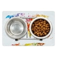 thumbnail image 1 of Colorful Pet Mat for Food and Water, Pattern of Watercolor Like Grunge Style World Map Image on a Plain Background, Non-Slip Rubber Mat for Dogs and Cats, 18" X 12", by Ambesonne, 1 of 2