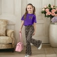 thumbnail image 2 of Gaexia Girls Jogging Sets,Girls Casual Fashion Outfit Bow Short Sleeve Top and Long Pants Toddler Play Comfy Two Piece Ensemble Fashion Clothes,7-8 Years, 2 of 6