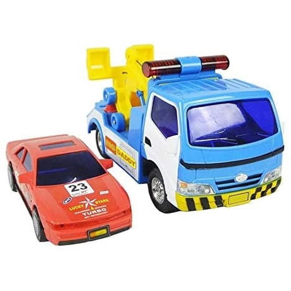Big Daddy Police Wrecker Truck and Toy Car Combo Set Tow Truck Toy Includes A Tire Plate for Safe Towing