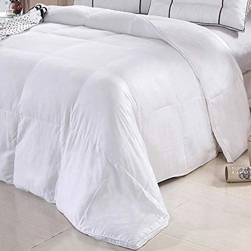 Royal Hotel Literie en Bambou vers le Bas Couette Alternative, 300 Fils-Nombre, Surchargé avec des Grappes de Duvet Alternatives, Coque en Tissu de Bambou, Très Grand Size, Blanc Solide