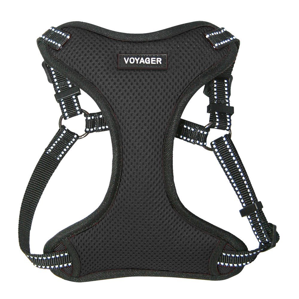 Voyager by Best Pet Supplies Fully Adjustable Step In Dog Harness with Reflective 3M Piping