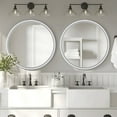 thumbnail image 5 of WallBeyond 24" x 24" White Round Bathroom Decorative Wall Mirror, 5 of 7