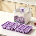 thumbnail image 6 of 50 Cube Double Deck Portable Ice Maker with Insulated Bag, Easy Press Lid Silicone Trays, Produces 50 Square Ice Stores Over 150 Cubes for Whiskey, Cocktails and Drinks, 6 of 6