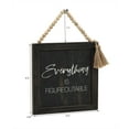 thumbnail image 2 of Parisloft Everything Is Figureoutable Wall Sign with Wood Bead Sring Hanger, Rustic Farmhouse Decor, Black, 2 of 5