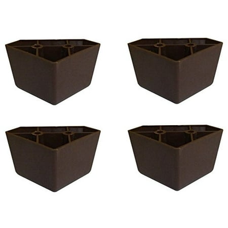 Set Of 4 Universal Dark Brown Plastic Furniture Triangle Legs For