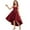 Wine, variant on LIJCC Girls' Satin Asymmetrical High-Low Dress – Sleeveless Sweetheart Neckline with 3D Rose Accents, Flowy Party Gown for Flower Girl, Wedding Guest & Birthday Celebrations