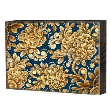Designocracy 95014-12 Patterned Rustic Wooden Block Design Graphic Art
