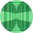 thumbnail image 1 of Ahgly Tapis Rond Lavable en Machine Intérieur Transitionnel Vert Néon, 4 Pieds Rond, 1 of 7
