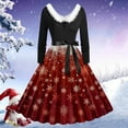thumbnail image 2 of Festive Long Sleeve Flocked Party Dress With Elegant Asymmetrical Hem Design For Holiday Gatherings And, 2 of 3