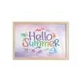 thumbnail image 1 of Lifestyle Wall Art with Frame, Hello Summer Words with Cocktail Umbrella Palms Starfish Holiday Print, Printed Fabric Poster for Bathroom Living Room, 35" x 23", Lilac, by Ambesonne, 1 of 2
