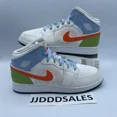 thumbnail image 1 of Ni - ke Ni - ke Air Jordan 1 Mid 'Spring Stitch' Sneakers Youth DX2462-100 Sz 7Y / WMNS 8.5, 1 of 5