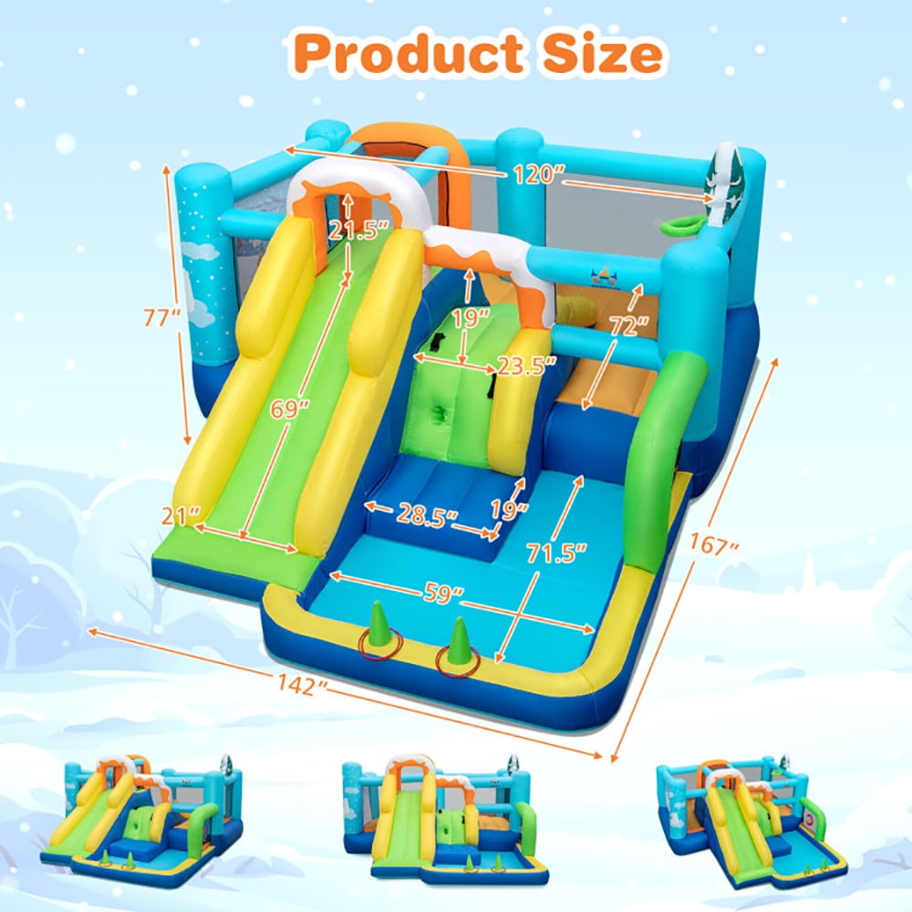 Aimee Lii 7-in-1 Kids Inflatable Bounce House with Jumping Area without Blower, Playhouse for Kids Outdoor Aimee Lii 7-in-1 Kids Inflatable Bounce House with Jumping Area without Blower, Playhouse for Kids Outdoor