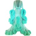 thumbnail image 1 of Women"s Trailing Long Dress Feather Flared Sleeves Dress Perfect For Bachelorette Parties, 1 of 5