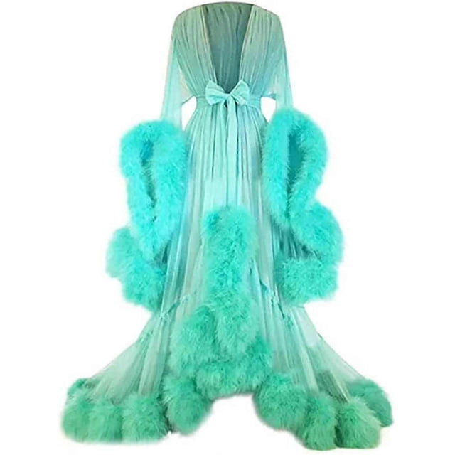 Women"s Trailing Long Dress Feather Flared Sleeves Dress Perfect For Bachelorette Parties