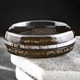 thumbnail image 5 of Black Meteorite Wedding Band Ring for Men Tungsten Carbide Ring Deer Antler, 5 of 6