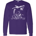 thumbnail image 3 of Inktastic Great White Shark Jumping in White Long Sleeve T-Shirt, 3 of 5