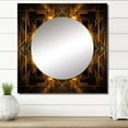 thumbnail image 1 of Designart "Fractal Tide in Gold and Black V" Geometric Gold Large Square Mirror - Square Bedroom Mirror Printed Wall Decor - Transitional Square Printed Wall Mirror Art, 1 of 5