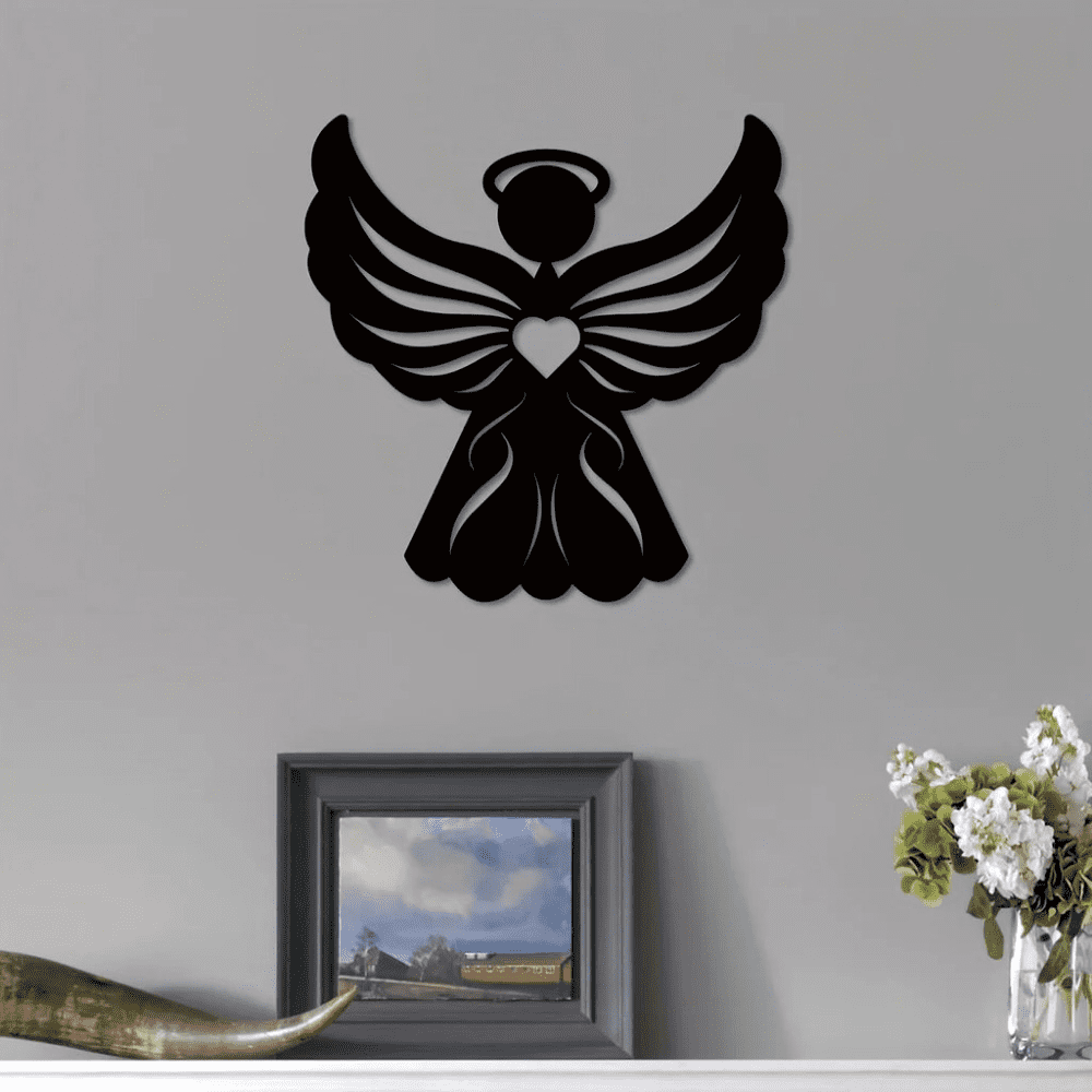 Gothic Angel Iron Wall Art Vintage Sculpture Living Room Bedroom Halloween Gift