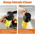 thumbnail image 3 of Oil Sprayer for Cooking, 6.8 OZ/ 200 ML Premium Oil Spray Bottle for Kitchen, Food-grade Olive Oil Sprayer, Portable Oil Mister for Air Fryer, kitchen, Outdoor BBQ and Camping (Black), 3 of 14