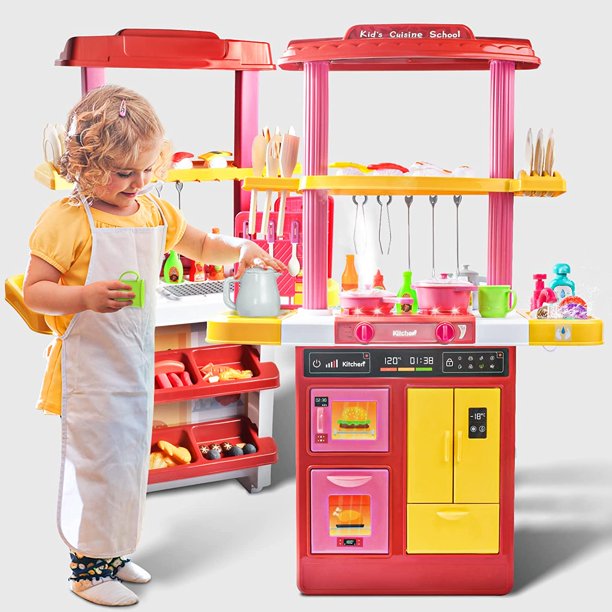 Play Kitchen Set for Kids 65 PCS Jumbo Kitchen Playset Pretend Toys