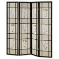 thumbnail image 1 of 70" Tall 4-Panel Screen / Room Divider "Shoji", Black, 1 of 2