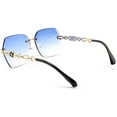thumbnail image 2 of FEISEDY Classic Rimless Sunglasses Women Metal Frame Diamond Cutting Lens Sun Glasses B2567, 2 of 6