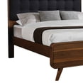thumbnail image 3 of Platform Style Square Tufting Queen Bed with Rounded CornersBrown and Gray - Saltoro Sherpi, 3 of 5