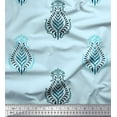 thumbnail image 1 of Soimoi Polyester Crepe Fabric Leaves Block Printed Craft Fabric by The Yard 52 Inch Wide, 1 of 5