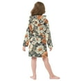 thumbnail image 4 of FORMRS Niños Bathrobe Unisex Hooded Robe Soft Plush Pajamas Sleepwear, Size 2-3T, Gray Floral Pattern, 4 of 7