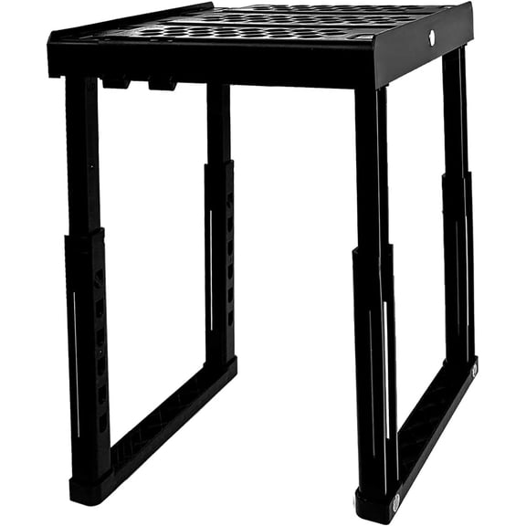Locker Organizer Shelf， Adjustable Width and Height, Ideal Locker for School, Office, and Gym Lockers (Black)