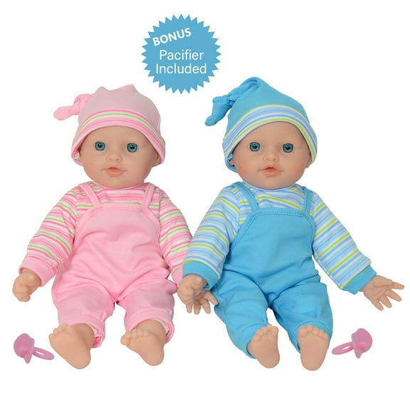The New York Doll Collection 12" Twins Baby Doll - Soft Body Twin Baby Dolls (12" Caucasian)