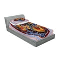 thumbnail image 2 of Ambesonne Flower Fitted Sheet & Pillow Sham Set, Chinese Dragon Mythical, Twin, Yellow Blue, 2 of 2