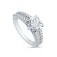 thumbnail image 3 of AFFY 14K White Gold Plated 6.5MM Heart Lab Created Moissanite Diamond Solitaire Split Shank 925 Sterling Silver Promise Ring-8, 3 of 6