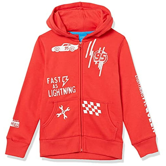 Disney | Marvel | Star Wars Boys' Fleece Zip-Up Hoodie Sweatshirts, Cars, Large