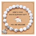 thumbnail image 1 of Faty-T Cadeaux Éléphant pour Femmes Bracelet Éléphant Pierres Précieuses Rondes Bracelets Style Animal Bracelet Extensible Cadeaux de Noël pour Femmes, 1 of 9