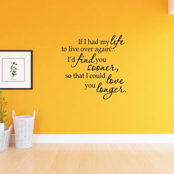 VWAQ If I Had To Live My Life Over Again, I'd Find You Sooner - Love Wall Art Couple Vinyl Decals -18110