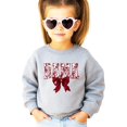 thumbnail image 3 of Bama Sweatshirt with Crimson Coquette Bow Alabama School Pride Red Floral Sweater Gray Sweatshirt Youth Medium, 3 of 5