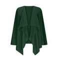 thumbnail image 4 of Wyobmus Women's Faux Suede Draped Front Cardigan Long Sleeve Open Front Waterfall Irregular Hem Jackets Lighweight Fall Fashion Outwear Coat Green, 4 of 9