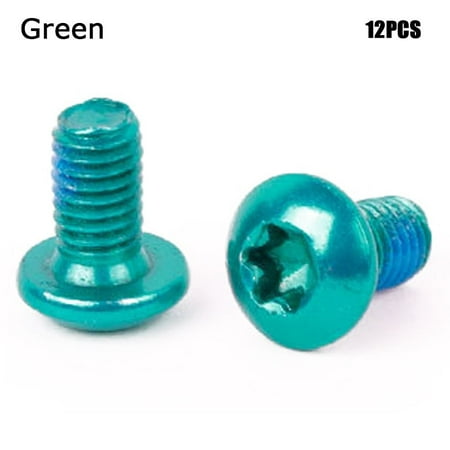 

12pcs High Quality M5*9 MTB Cycling Parts Stainless Steel Mountain Bike Accessories Cycle Bicycle Screws Brake Disc Bolts Rotor Bolt GREEN