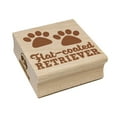 thumbnail image 1 of Flat-coated Retriever Dog Paw Prints Fun Text Square Rubber Stamp Stamping Scrapbooking Crafting - Small 1.25in, 1 of 7