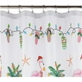 thumbnail image 2 of - Textile Bath Drape |  Holiday Bathroom Decoration (Flamingo Jingle Collection,  72"), 2 of 5