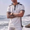 thumbnail image 2 of Men's Shirts, Men Shirts Short Sleeve Blouse Muscle Hoodie Workout T Shirts Casual Loose Going Out Streetwear Tee White S, 2 of 7